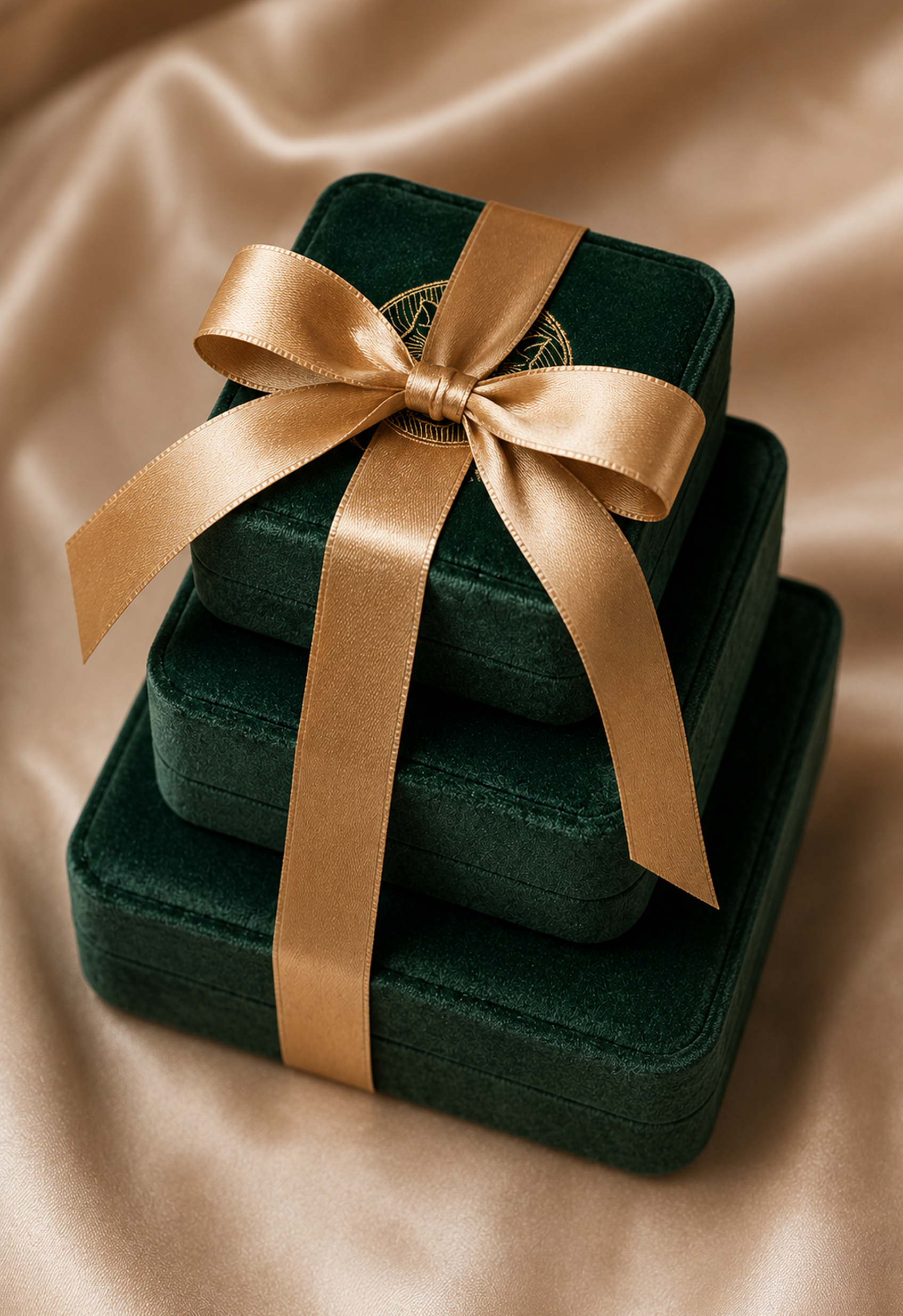 Premium gifting — gift box with gold ribbon